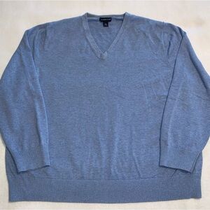 Vintage Lands' End Drifter Sweater Mens Blue V-Neck XXL
